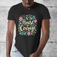 House Of Courage Flowers RCA School Teacher Student Tee Men's V-Neck T-Shirt, funny design House Of Courage Flowers RCA School Teacher Student Tee Men's V-Neck T-Shirt, funny design