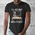 I'Ll Just Wait Until It's Quiet Skeleton Teacher Halloween Men's V-Neck T-Shirt, funny design I'Ll Just Wait Until It's Quiet Skeleton Teacher Halloween Men's V-Neck T-Shirt, funny design