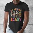 Inclusion Isn't Scary Ghost Mummy Halloween SLP Sped Teacher Men's V-Neck T-Shirt, funny design Inclusion Isn't Scary Ghost Mummy Halloween SLP Sped Teacher Men's V-Neck T-Shirt, funny design