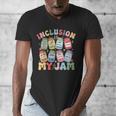 Inclusion Is My Jam SPED Teacher Special Education Life Men's V-Neck T-Shirt, funny design
