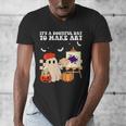 It's A Bootiful Day To Make Art Groovy Art Teacher Halloween Men's V-Neck T-Shirt, Groovy Teacher Gifts, funny design