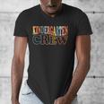 Kinder Crew Kindergarten Teacher First 1st Day Of School Men's V-Neck T-Shirt, funny design