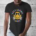 Lets Learn Today Shirt Smile Face 4K Teacher Back To School Men's V-Neck T-Shirt, funny design
