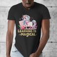 LEARNING IS MAGICAL TEACHER UNICORN BACK TO SCHOOL UNICORN Men's V-Neck T-Shirt, funny design LEARNING IS MAGICAL TEACHER UNICORN BACK TO SCHOOL UNICORN Men's V-Neck T-Shirt, funny design