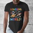 Learning Is Out Of This World Space Back To School Teacher Men's V-Neck T-Shirt, funny design
