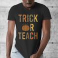 Leopard Trick Or Teach Halloween Teacher Costume Women Men's V-Neck T-Shirt, funny design Leopard Trick Or Teach Halloween Teacher Costume Women Men's V-Neck T-Shirt, funny design