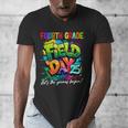Let The Games Begin Fourth Grade Field Day 2025 Teacher Kid Men's V-Neck T-Shirt, funny design