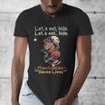 Let's Eat Kids Grammar Werewolf Halloween Teacher Men's V-Neck T-Shirt, funny design