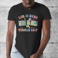 Life Is Hard Visuals Help Special Education Teacher SPED Men's V-Neck T-Shirt, funny design Life Is Hard Visuals Help Special Education Teacher SPED Men's V-Neck T-Shirt, funny design