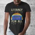 Literacy For All Visually Impaired Braille Teacher The Blind Men's V-Neck T-Shirt, funny design Literacy For All Visually Impaired Braille Teacher The Blind Men's V-Neck T-Shirt, funny design