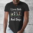 I Love Maths And Dogs Puppy Dog Lover Teacher Student Men's V-Neck T-Shirt, funny design