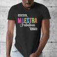 Maestra Fabulosa Bilingual Spanish Espanol Teacher School Men's V-Neck T-Shirt, funny design