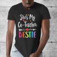 Matching Co-Teacher Best Friend She's My Bestie Work Team Men's V-Neck T-Shirt, Friend Gifts, Couple Gifts, funny design Matching Co-Teacher Best Friend She's My Bestie Work Team Men's V-Neck T-Shirt, Friend Gifts, Couple Gifts, funny design