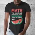 Math Only Place Where People Buy 66 Watermelons Teacher Joke Men's V-Neck T-Shirt, funny design Math Only Place Where People Buy 66 Watermelons Teacher Joke Men's V-Neck T-Shirt, funny design