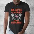 Math Teachers Love Brains Scary Halloween Men Women Men's V-Neck T-Shirt, funny design Math Teachers Love Brains Scary Halloween Men Women Men's V-Neck T-Shirt, funny design