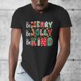 Be Merry Be Jolly Be Kind Merry Christmas Teacher Xmas PJs Men's V-Neck T-Shirt, funny design