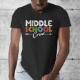 Middle School Crew Retro Teacher Student Vintage Men's V-Neck T-Shirt, funny design