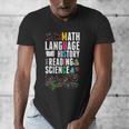 Music Teacher Music Math Language History Reading Science Men's V-Neck T-Shirt, History Teacher Gifts, Science Teacher Gifts, funny design