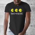 Nerdy Pac-Math Nom Retro Game Precalculus Math Teacher Men's V-Neck T-Shirt, funny design