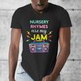 Nursery Rhymes Are My Jam 80s Retro Teachers & Students Kids Men's V-Neck T-Shirt, funny design