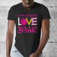 In October We Wear Pink Love Teacher Breast Cancer Awareness Men's V-Neck T-Shirt, funny design In October We Wear Pink Love Teacher Breast Cancer Awareness Men's V-Neck T-Shirt, funny design