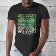 One Lucky Teacher Coquette Bow St Patricks Day Teacher Men's V-Neck T-Shirt, funny design One Lucky Teacher Coquette Bow St Patricks Day Teacher Men's V-Neck T-Shirt, funny design