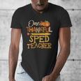 One Thankful Sped Teacher Cute Thanksgiving Women Men's V-Neck T-Shirt, funny design