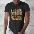 One Thankful Substitute Teacher Turkey Leopard Thanksgiving For Men Women Men's V-Neck T-Shirt, funny design
