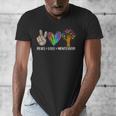Peace Love Montessori Daycare Teacher Appreciation Men's V-Neck T-Shirt, funny design