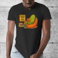 Pickle Reading Books Bookworm Teacher Librarian Kids Retro Men's V-Neck T-Shirt, funny design