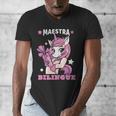 Pink Unicorn Spanish Teacher Regalos Para Bilingue Teacher Men's V-Neck T-Shirt, funny design