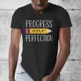 Progress Over Perfection Motivational Back To School Teacher Men's V-Neck T-Shirt, funny design