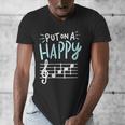 Put On A Happy Face Music Music Teacher Men's V-Neck T-Shirt, funny design Put On A Happy Face Music Music Teacher Men's V-Neck T-Shirt, funny design