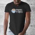 Reading Interventionist Specialist Teacher Phonemes Graphemes And Caffeine Reading Intervention -Adults Classic Fit Short Sleeve Men's V-Neck T-Shirt, funny design