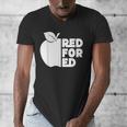 Red For Ed Teacher Support Public Education For Men Women Kids Men's V-Neck T-Shirt, funny design