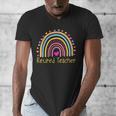 Retired Teacher Rainbow Men's V-Neck T-Shirt, funny design Retired Teacher Rainbow Men's V-Neck T-Shirt, funny design