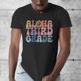 Retro Aloha Third Grade Teacher Summer Vacation Beach Hawaii Men's V-Neck T-Shirt, funny design Retro Aloha Third Grade Teacher Summer Vacation Beach Hawaii Men's V-Neck T-Shirt, funny design