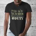 Retro Back To School Women Old Camo Pre-K Teacher Men's V-Neck T-Shirt, funny design Retro Back To School Women Old Camo Pre-K Teacher Men's V-Neck T-Shirt, funny design