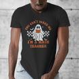 Retro You Can't Scare Me I'm A Math Teacher Cute Ghost Women Men's V-Neck T-Shirt, funny design