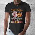 Retro Fall In Love With Learning Pumpkin Autumn Teacher Men's V-Neck T-Shirt, funny design Retro Fall In Love With Learning Pumpkin Autumn Teacher Men's V-Neck T-Shirt, funny design