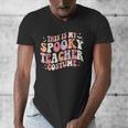 Retro Halloween This Is My Spooky School Teacher Costume Men's V-Neck T-Shirt, funny design Retro Halloween This Is My Spooky School Teacher Costume Men's V-Neck T-Shirt, funny design