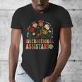 Retro Instructional Assistant Wildflowers Teacher Aide Men's V-Neck T-Shirt, funny design