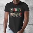 Retro Merry Teacher Bright Students Christmas Teacher Men's V-Neck T-Shirt, funny design Retro Merry Teacher Bright Students Christmas Teacher Men's V-Neck T-Shirt, funny design