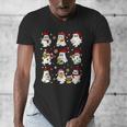 Santa Ghost Reading Books Christmas Library Teacher Men's V-Neck T-Shirt, funny design