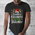 Santa's Favorite Dance Teacher Shirt Christmas Pajama Men's V-Neck T-Shirt, funny design