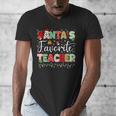 Santas Favorite Teacher Christmas Matching Xmas Men Women Men's V-Neck T-Shirt, funny design