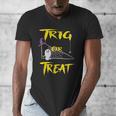School Math Teacher Halloween 2022 Trig Or Treat Shirt Men's V-Neck T-Shirt, funny design