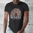 School Psych Teacher School Psychologist Leopard Rainbow Men's V-Neck T-Shirt, funny design School Psych Teacher School Psychologist Leopard Rainbow Men's V-Neck T-Shirt, funny design
