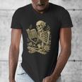 Skeleton Book Floral Skull Halloween Teacher Costume Men's V-Neck T-Shirt, funny design Skeleton Book Floral Skull Halloween Teacher Costume Men's V-Neck T-Shirt, funny design