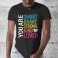 You Are SMART BRAVE STRONG KIND LOVED MOTIVATION TEACHER KID Men's V-Neck T-Shirt, funny design You Are SMART BRAVE STRONG KIND LOVED MOTIVATION TEACHER KID Men's V-Neck T-Shirt, funny design